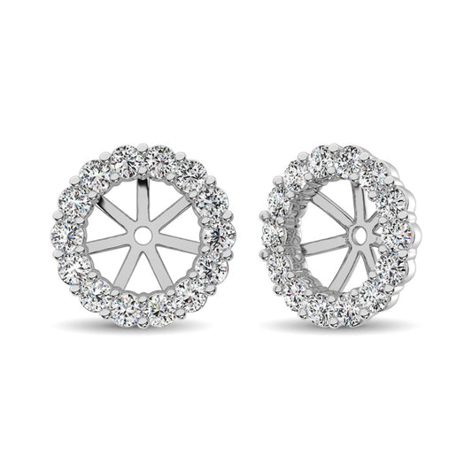 14K White Gold Diamond 1/4 Ct.Tw. Earrings Jacket