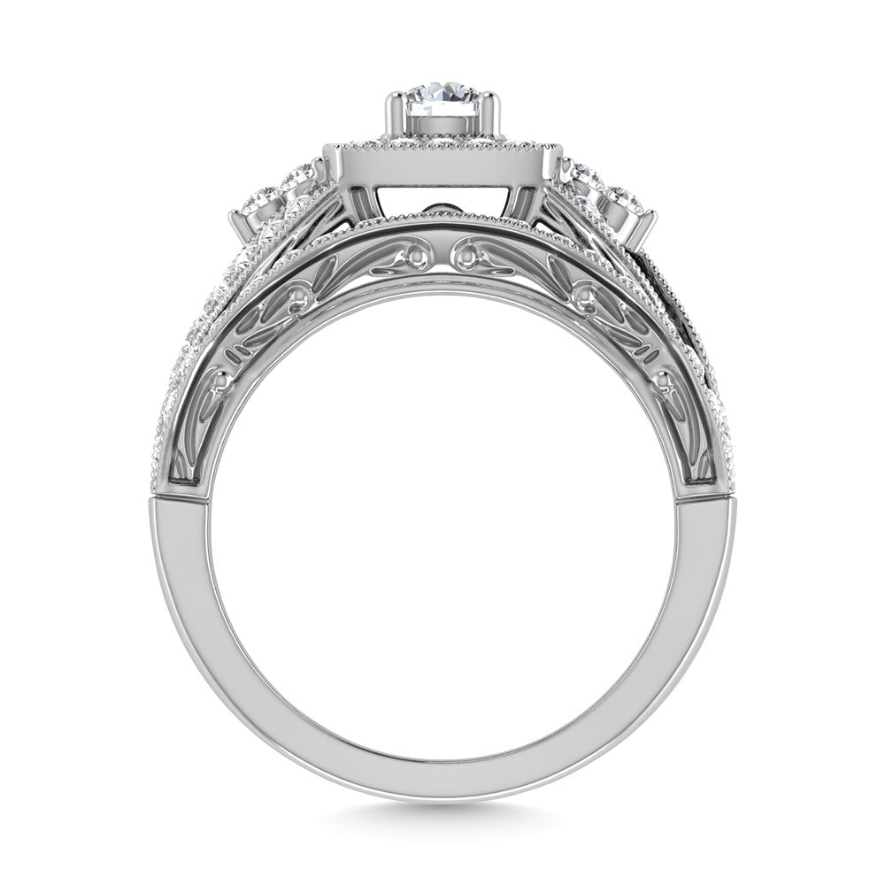 Diamond 1 Ct.Tw. Bridal Ring in 14K White Gold