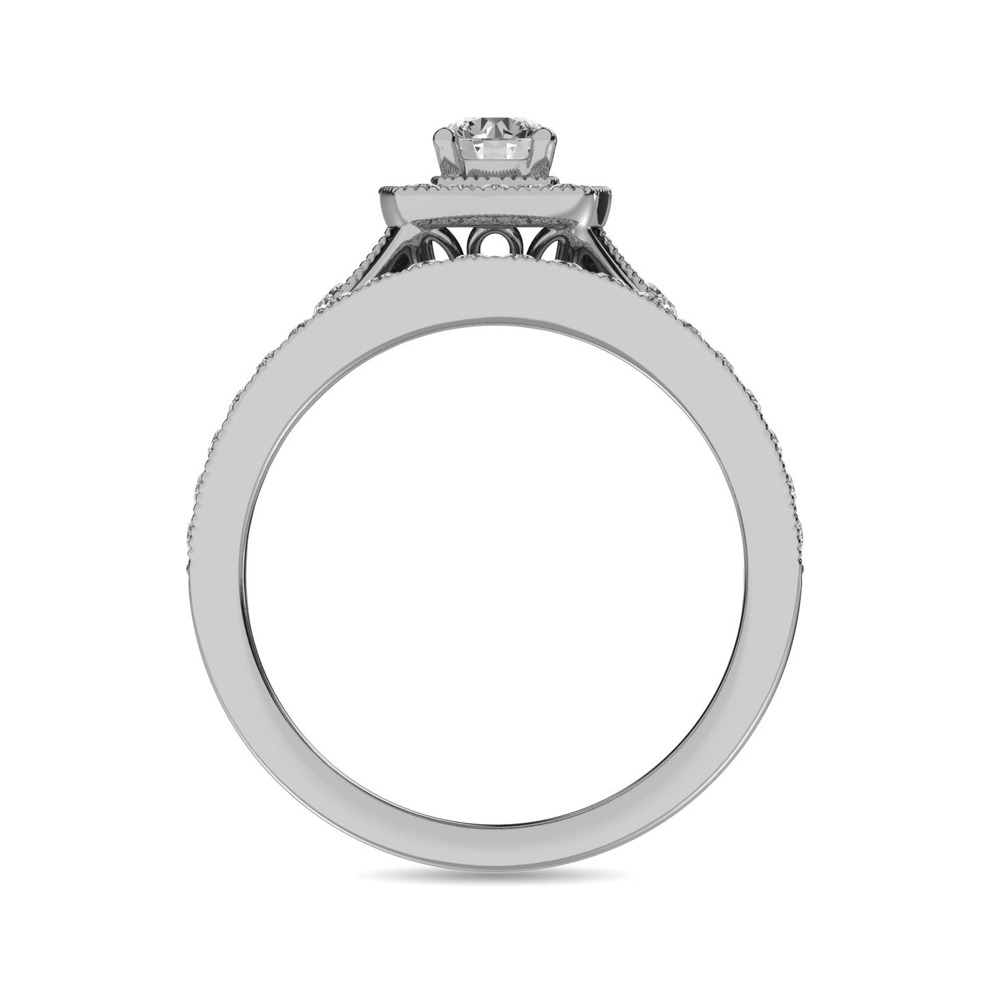 Diamond 1 Ct.Tw. Bridal Ring in 14K White Gold