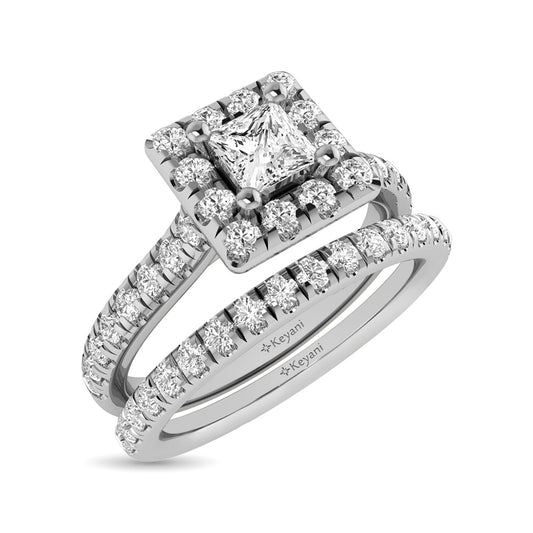 14KT White Gold 1Ct.Tw. Diamond keyani Bridal Ring