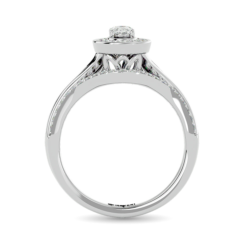 Diamond 1/2 Ct.Tw. Oval Cut Bridal Ring in 14K White Gold