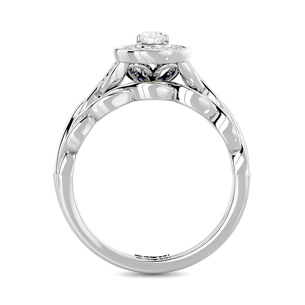 Diamond 1/2 Ct.Tw. Pear Cut Bridal Ring in 14K White Gold