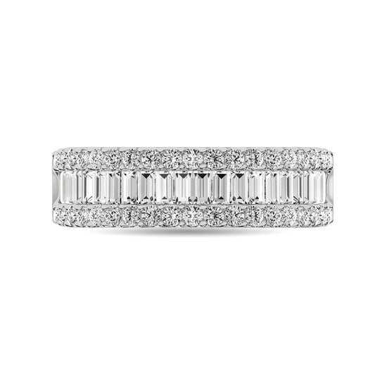 Diamond 2 Ct.Tw. Round and Baguette Fashion Band in 14K White Gold
