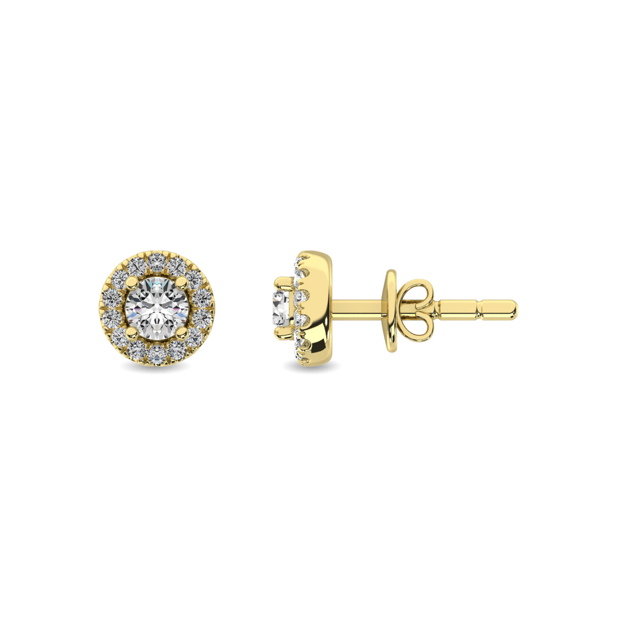 Diamond 1/3 Ct.tw Round Cut Fashion Earrings in 10K Yellow Gold