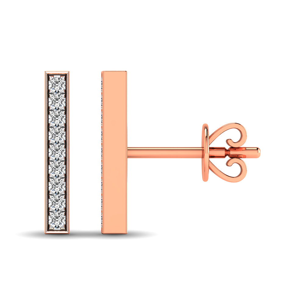 Diamond 1/20 Ct.tw Bar Earrings in 10K Rose Gold