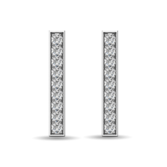 Diamond 1/20 Ct.tw Bar Earrings in 10K White Gold