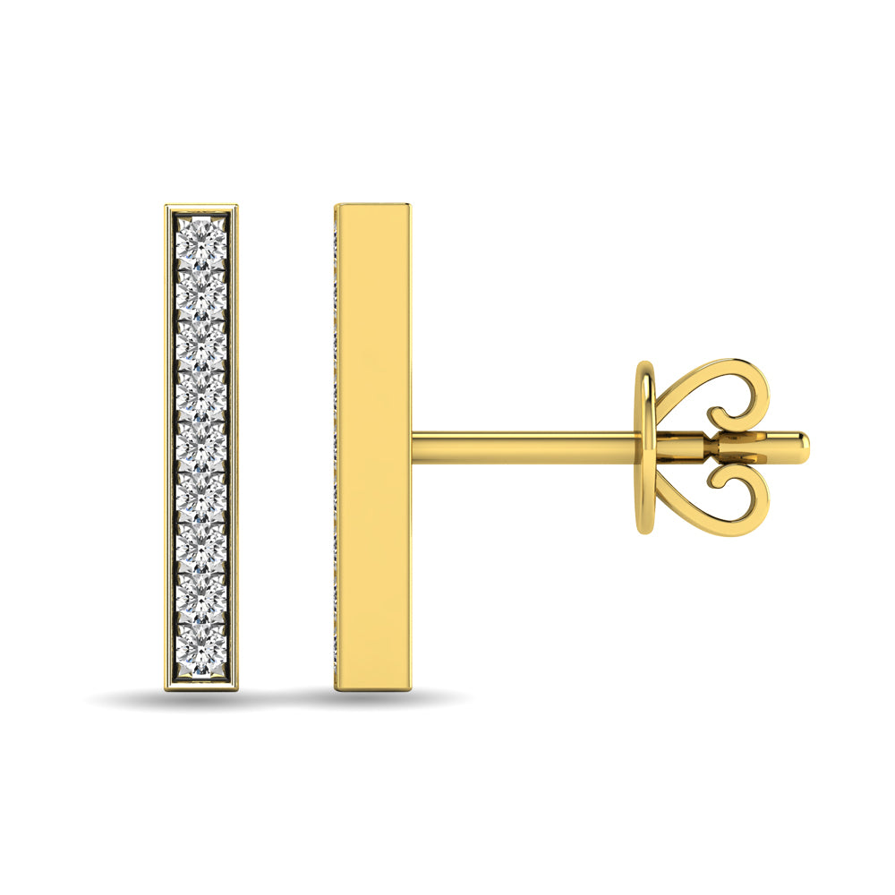 Diamond 1/20 Ct.tw Bar Earrings in 10K White Gold