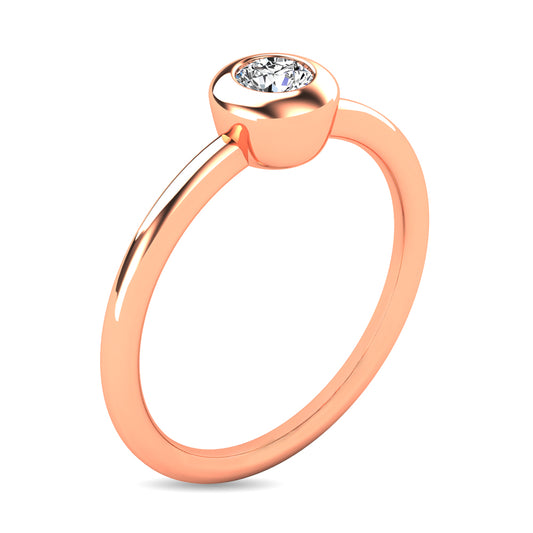 Diamond 1/10 Ct.tw Bezel Set Ring in 10K Rose Gold
