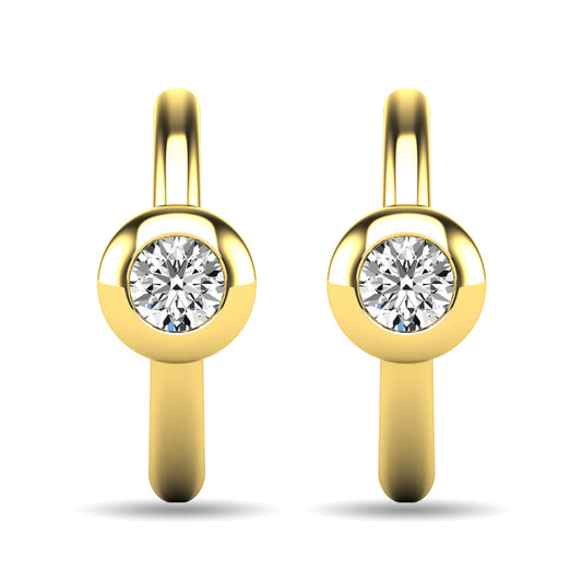 Diamond 1/10 Ct.tw Bezel Set Earrings in 10K Yellow Gold