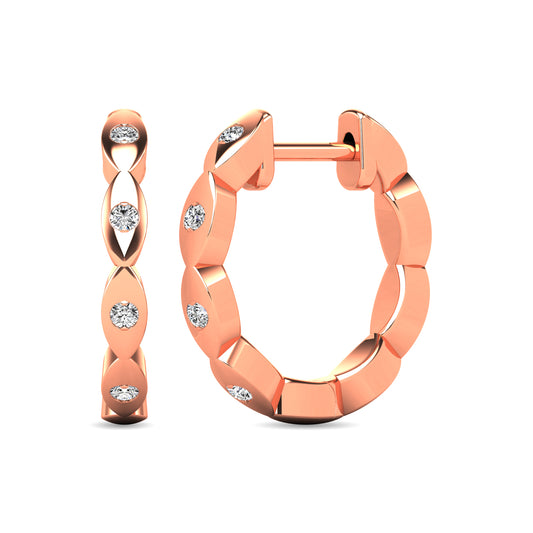 Diamond 1/10 Ct.tw Hoop Earrings in 10K Rose Gold