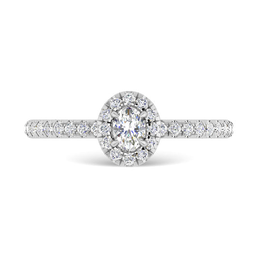 Diamond 3/4 Ct.Tw. Oval Cut Engagement Ring in 14K White Gold