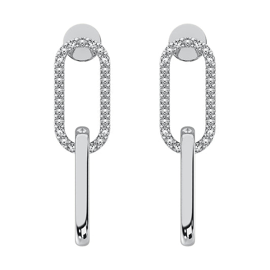 10K White Gold 1/6 Ct.Tw. Diamond Fashion Earrings
