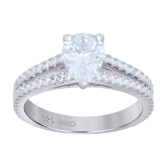925 Sterling Silver Cz Ring S6