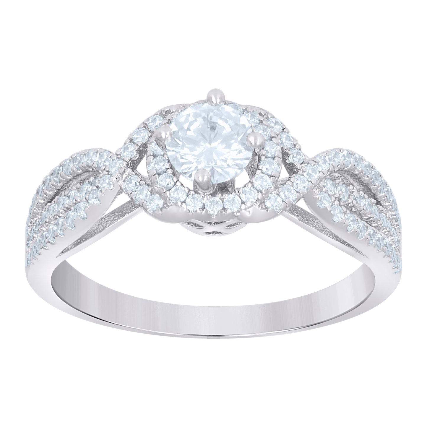 925 Sterling Silver Cz Ring S6