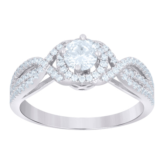 925 Sterling Silver Cz Ring S6