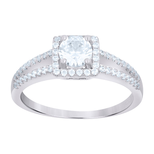 925 Sterling Silver Cz Ring S6