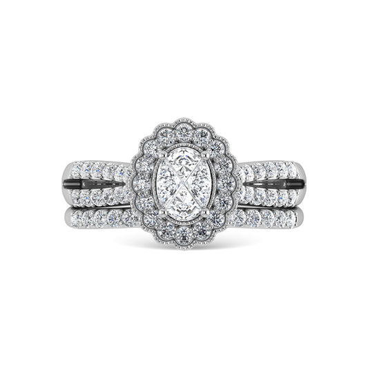 14K White Gold Diamond 1 Ct.Tw. Bridal Ring