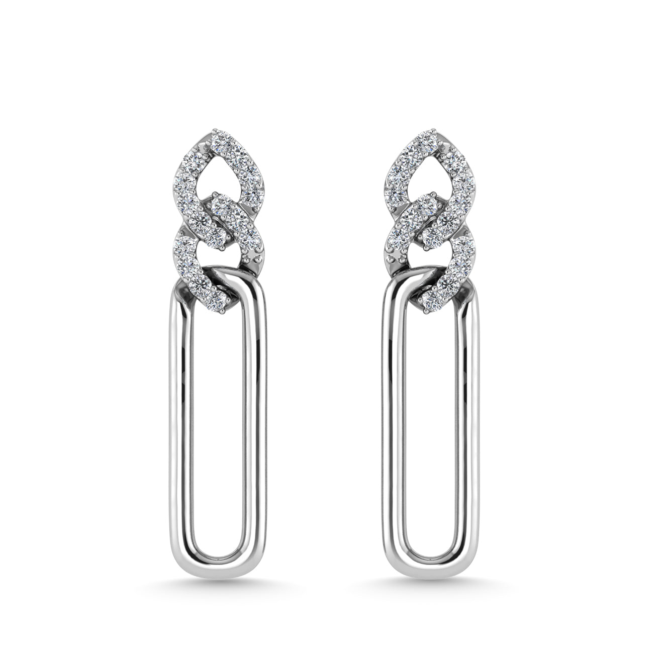 Diamond 1/8 Ct.Tw. Fashion Earrings in 10K White Gold