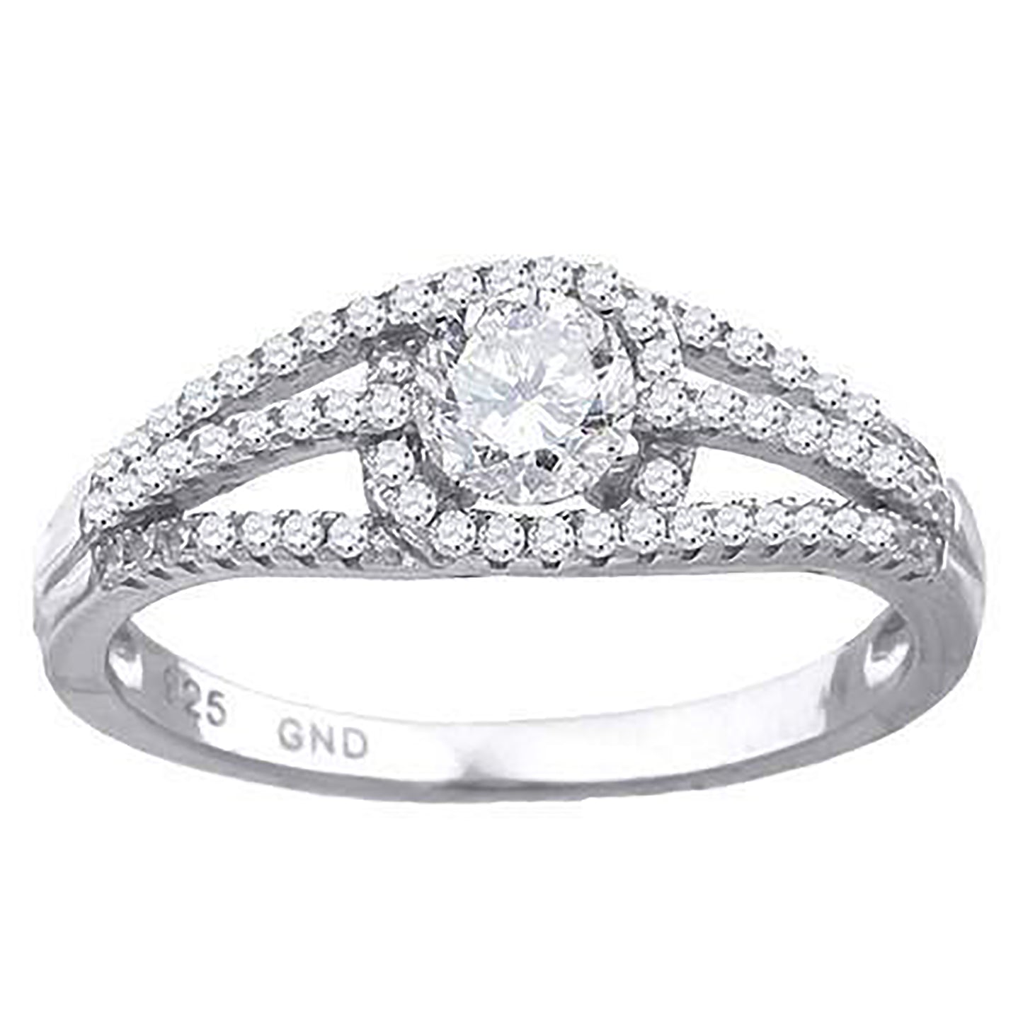 925 Sterling Silver Cz Ring S6