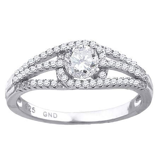 925 Sterling Silver Cz Ring S6