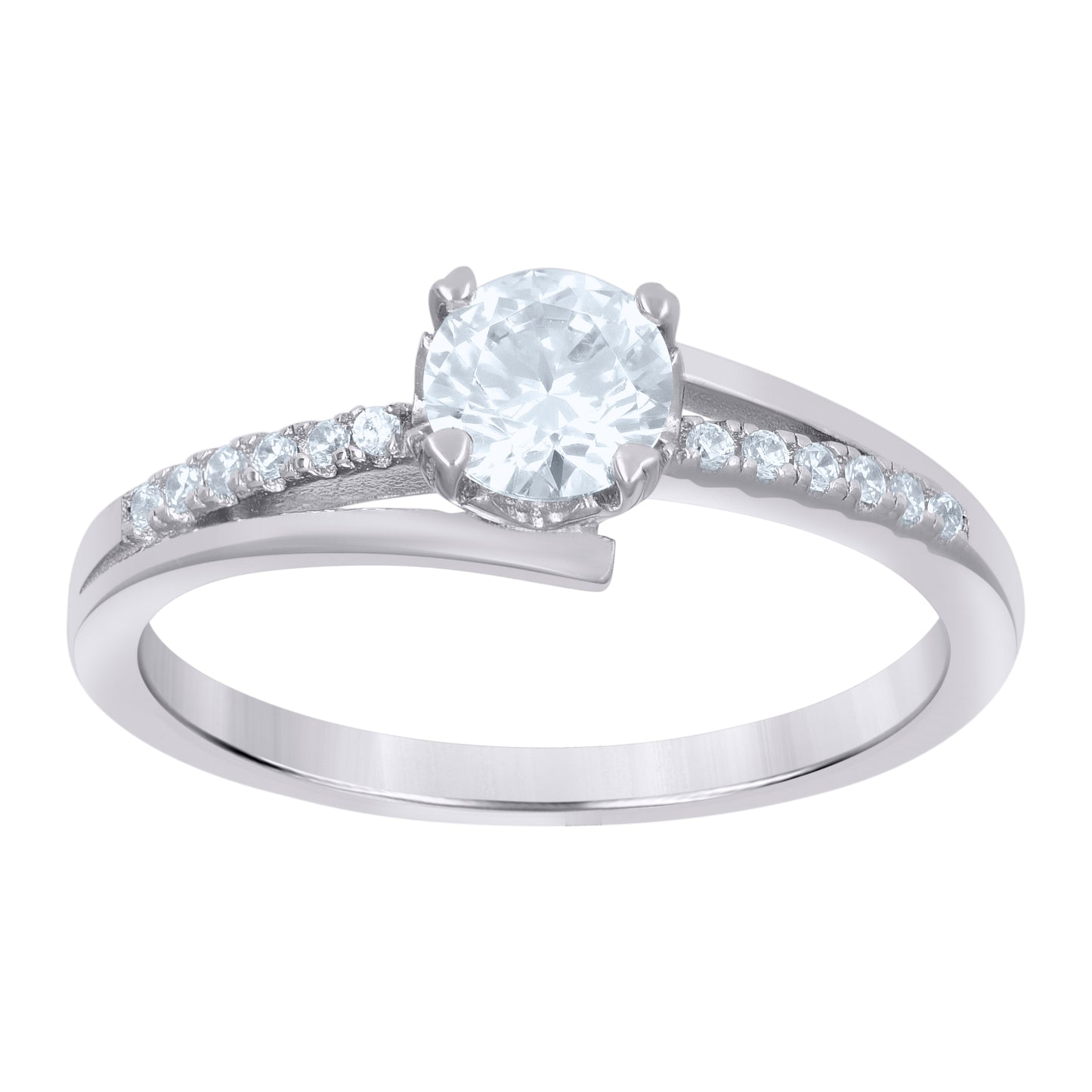 925 Sterling Silver Cz Ring S6