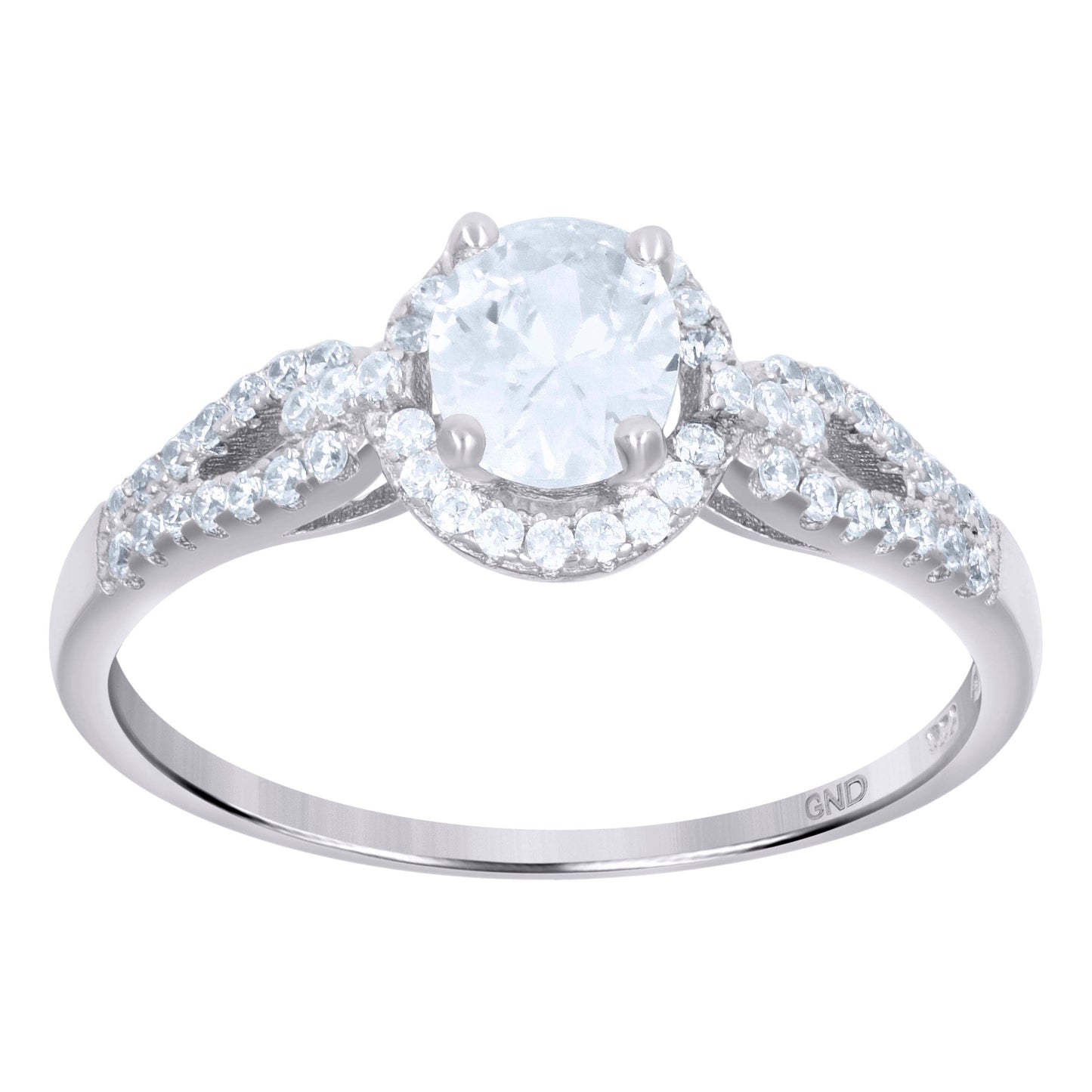 925 Sterling Silver Cz Ring S6