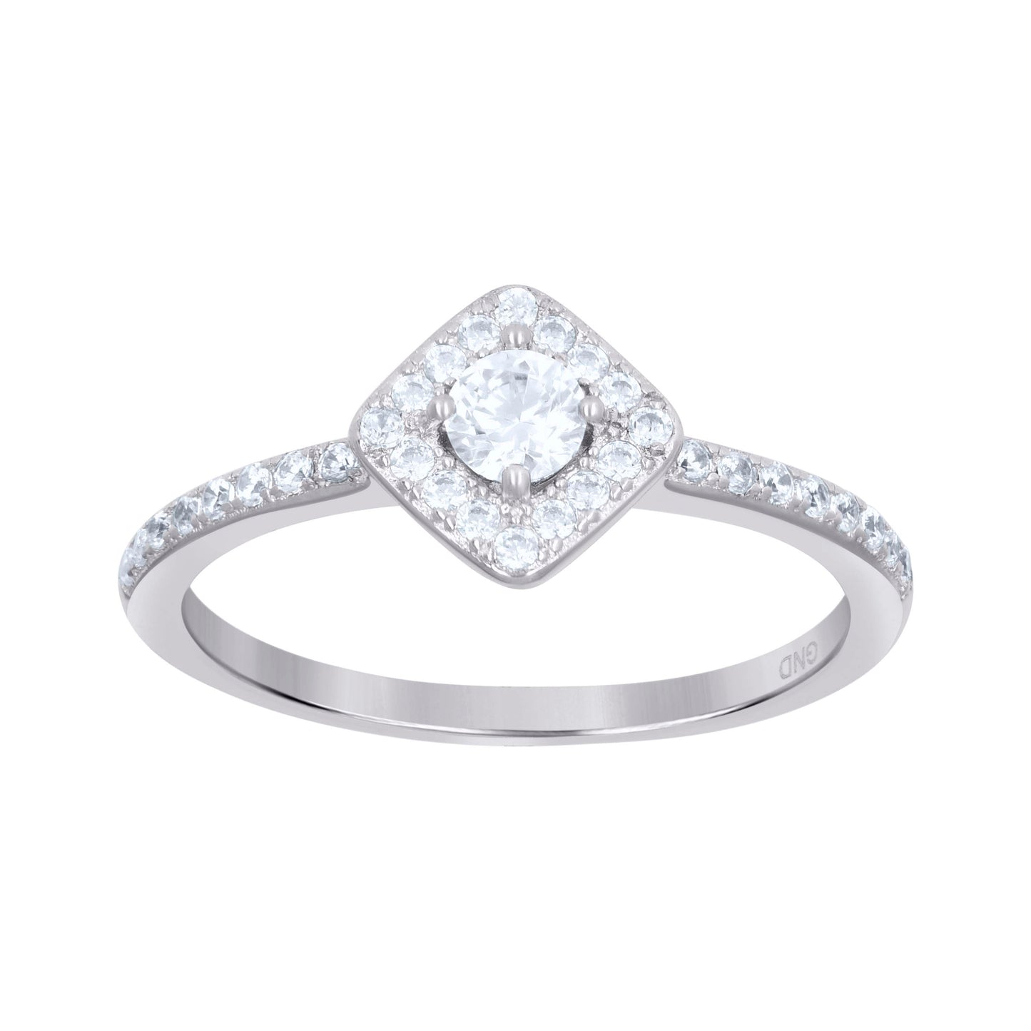 925 Sterling Silver Cz Ring Sz6