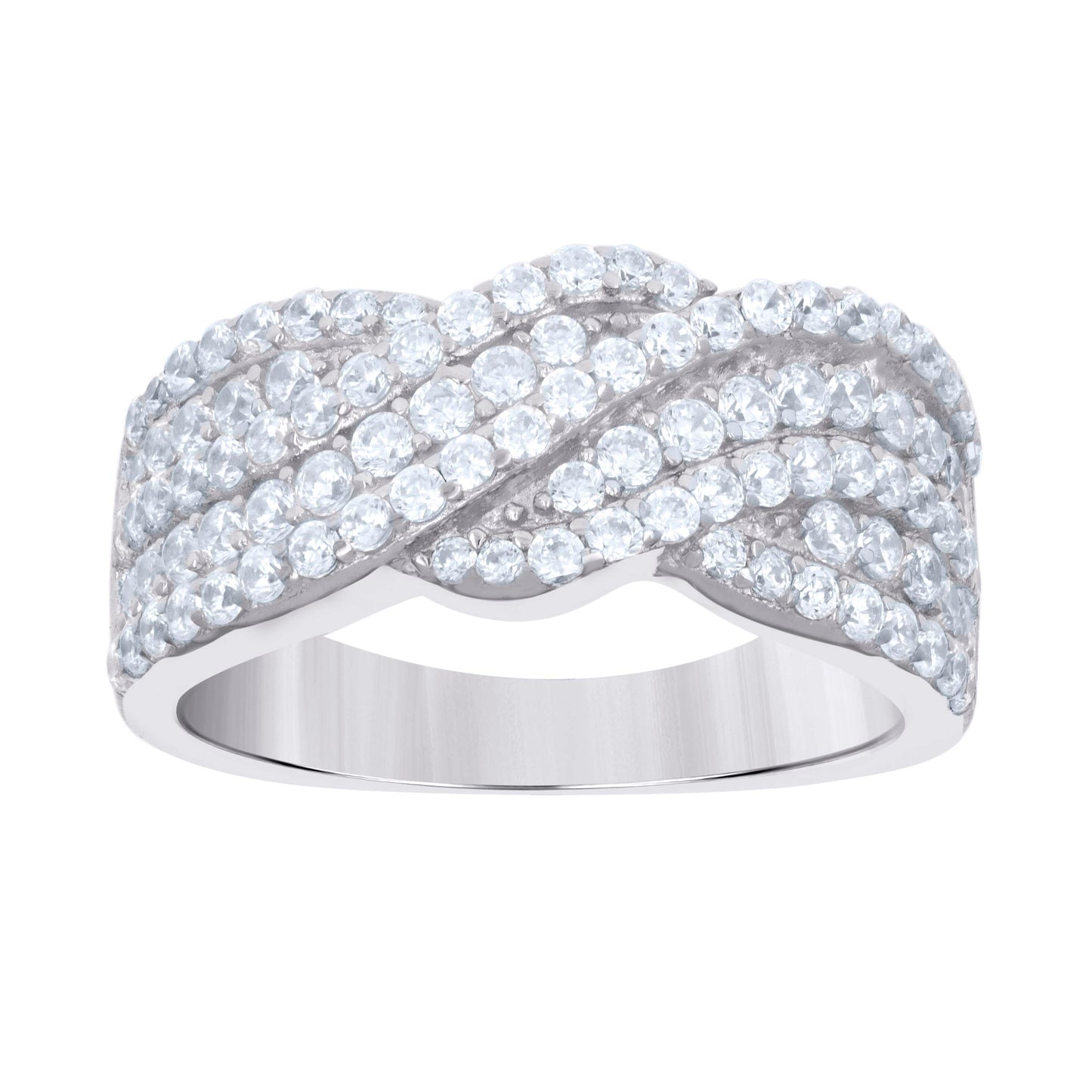 925 Sterling Silver Cz Ring S6