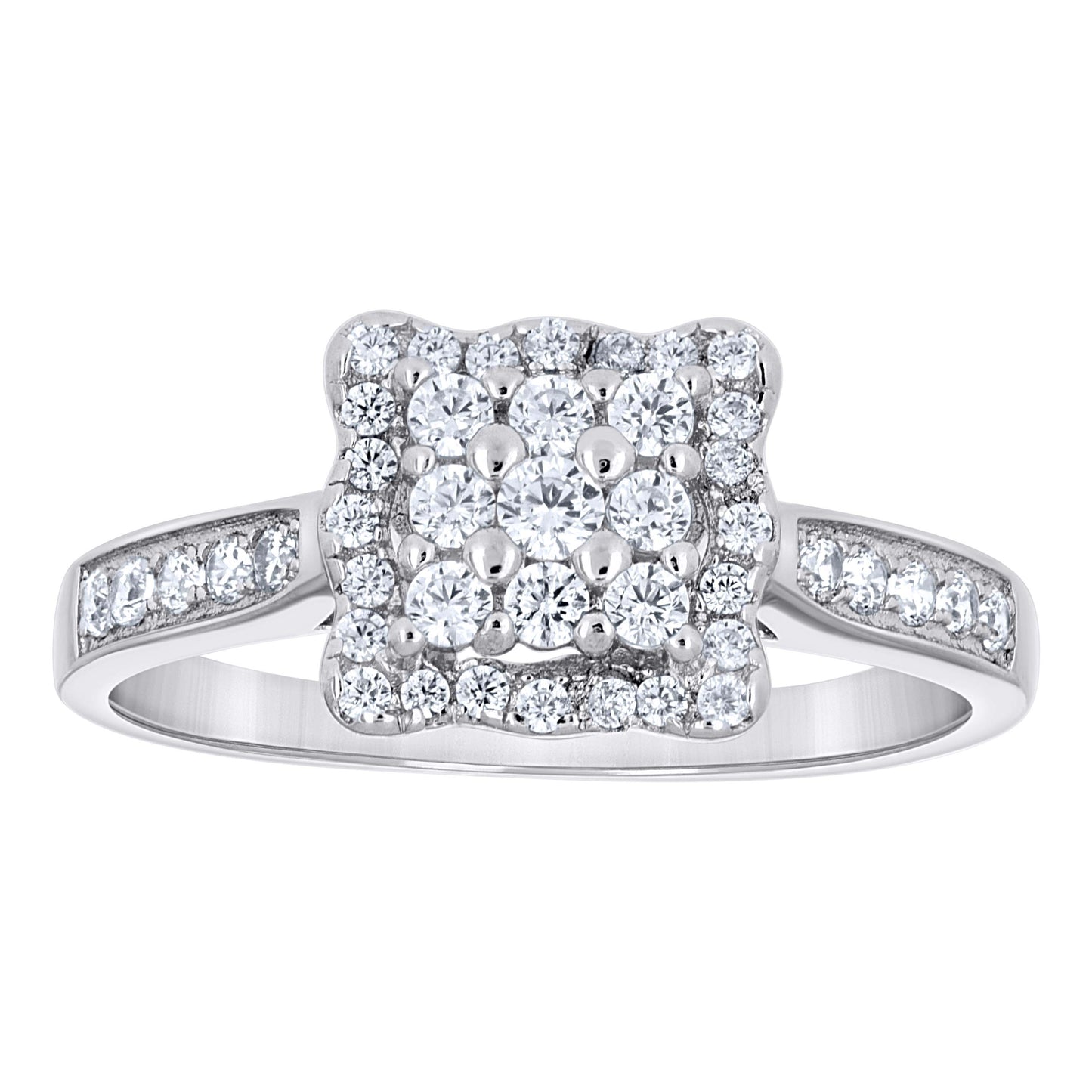 925 Sterling Silver Cz Ring S6