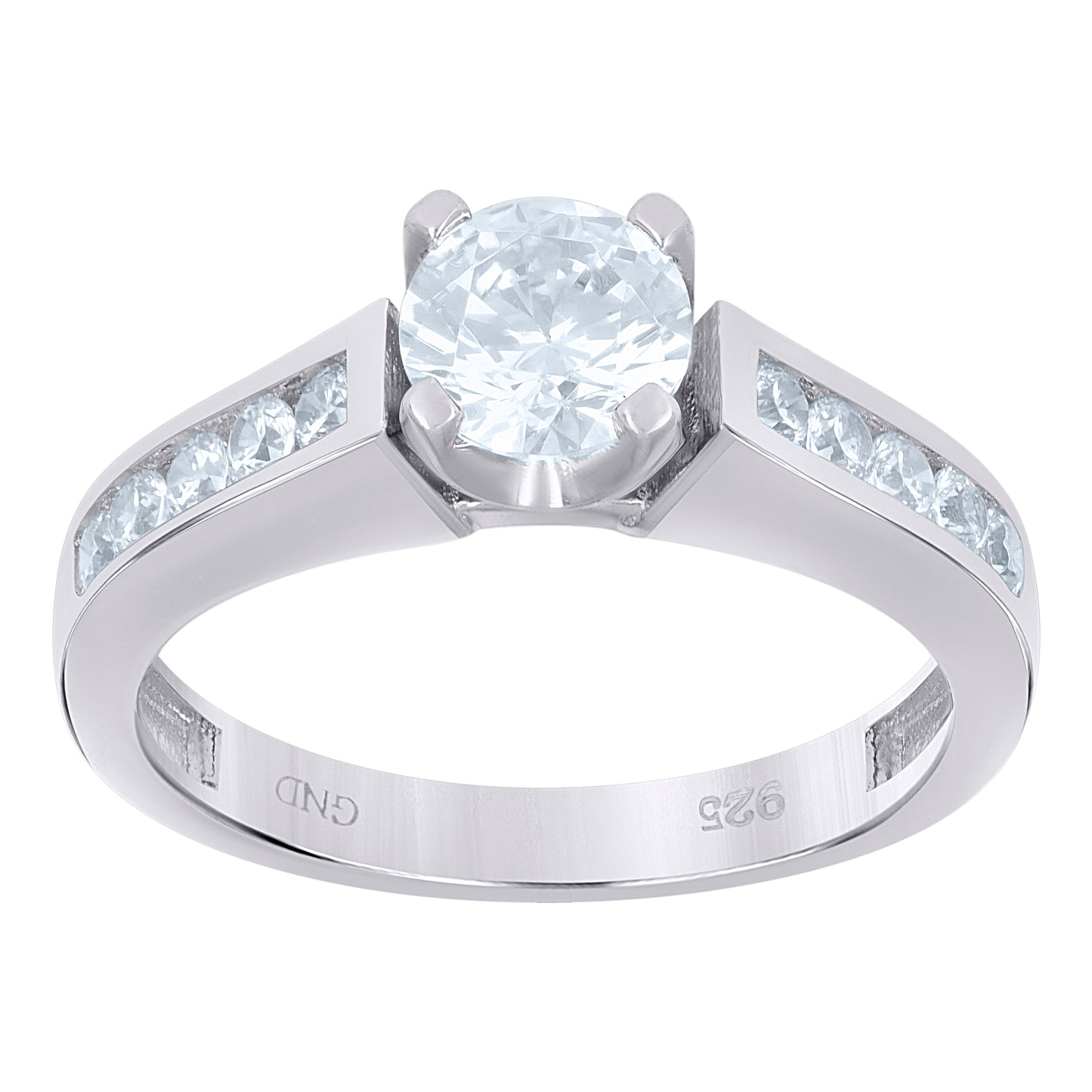 925 Sterling Silver Cz Ring S6