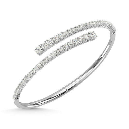 14K White Gold Diamond 2 5/8 Ct.Tw. Fashion Bangle