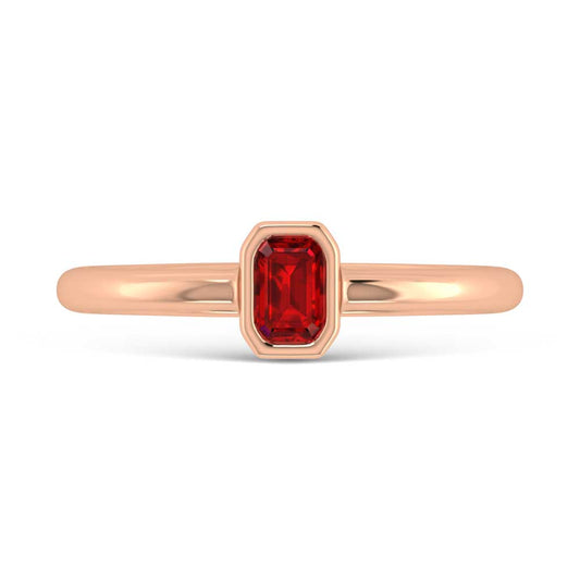 14K Rose Gold Diamond 1/3 Ct.Tw. And Ruby Fashion Ring