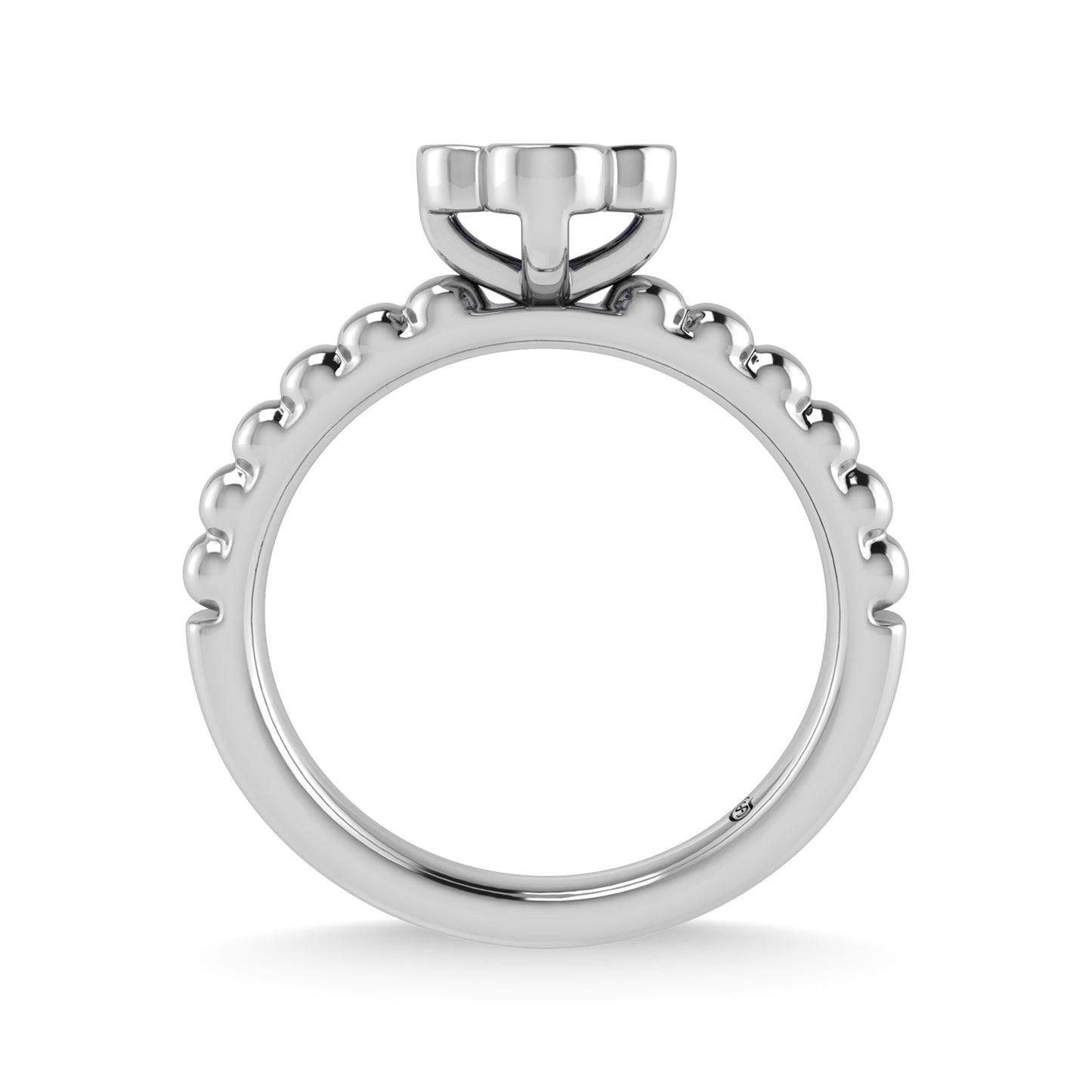 14K White Gold 1/3 Ct.Tw. Diamond and Blue Sapphire Fashion Ring