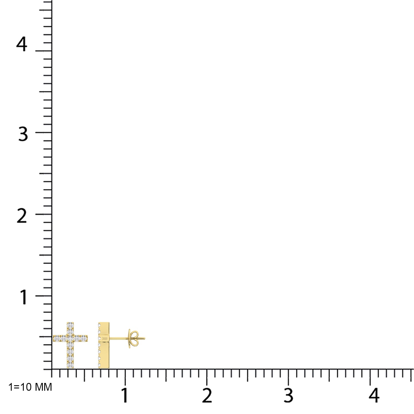 10K Yellow Gold Diamond 1/20 Ct.Tw. Fashion Earrings