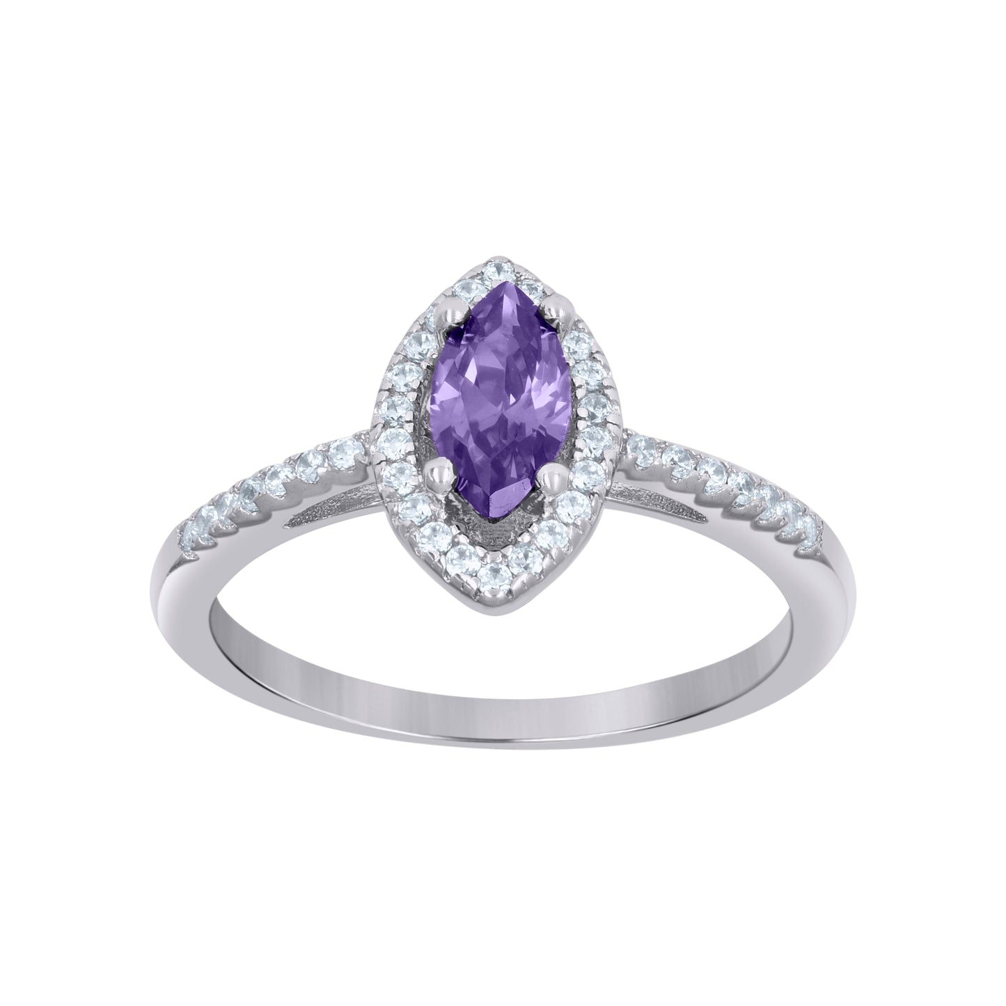 925 Sterling Silver Cz Ring S6