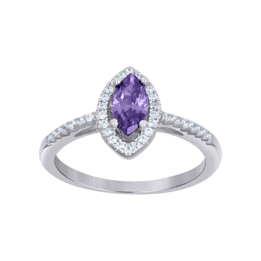 925 Sterling Silver Cz Ring S6