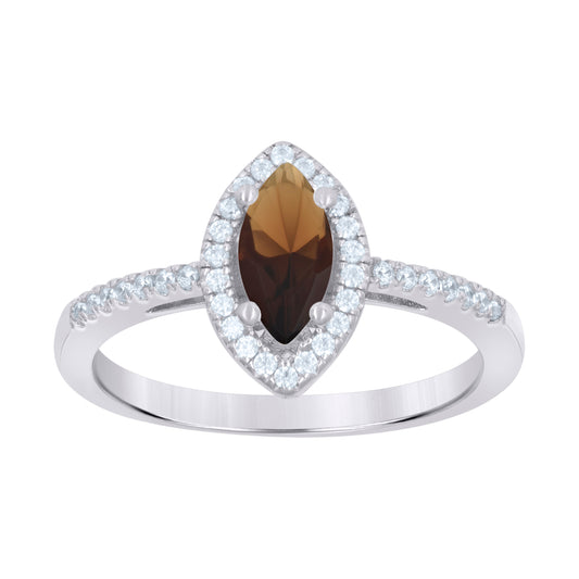 925 Sterling Silver Cz Ring S6