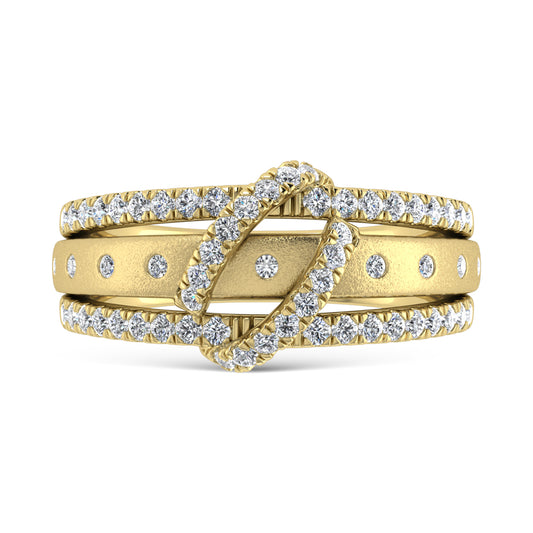 14K Two Tone 1/4 Ct.Tw. Diamond Mens Fashion Ring