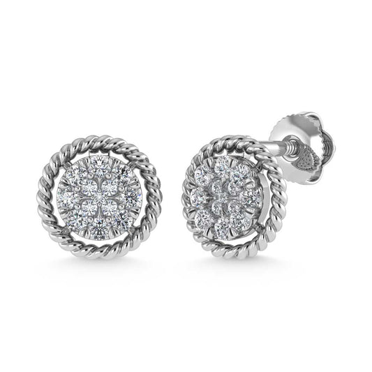 14K White Gold Diamond 1/5 Ct.Tw. Fashion Earrings