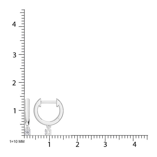 14K White Gold Lab Grown Diamond 1/6 Ct.Tw.Hoop Earrings