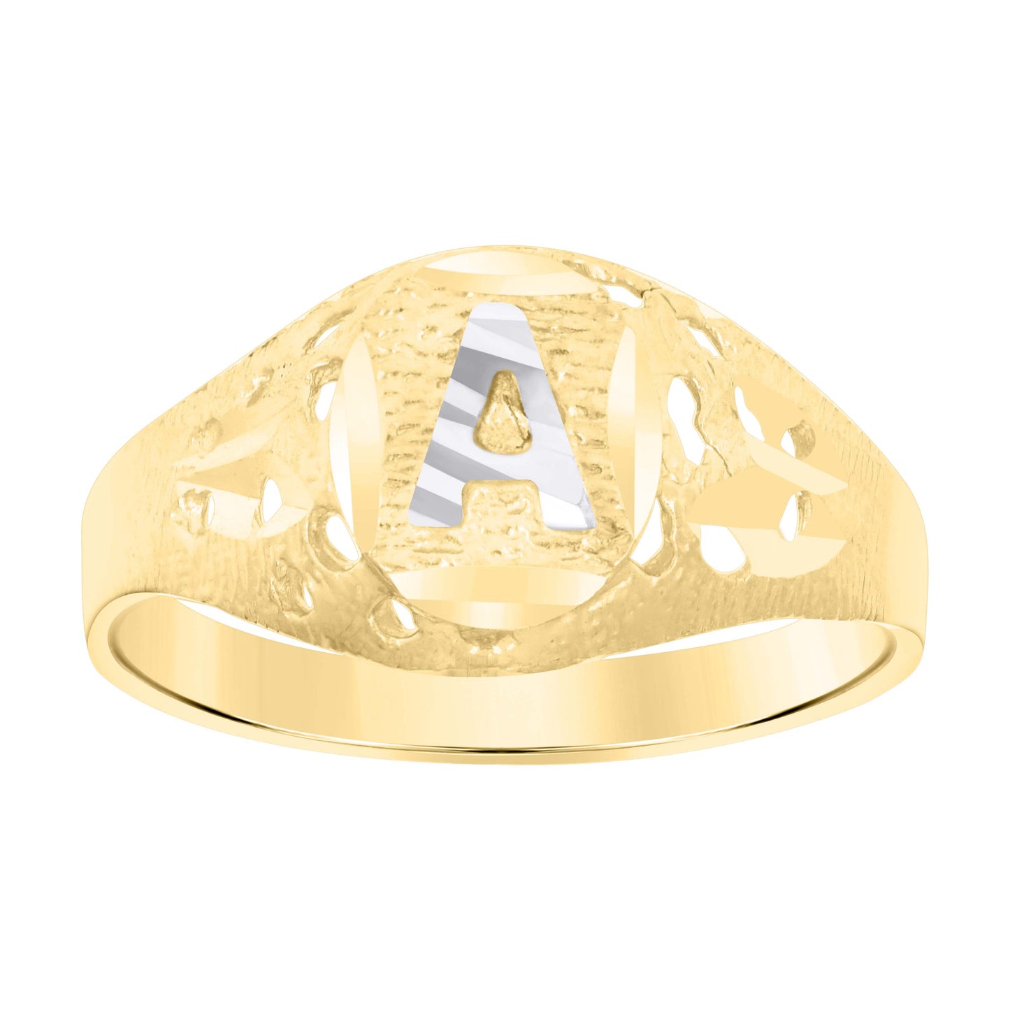 10Kt Gold Initial "A" Letter Ring