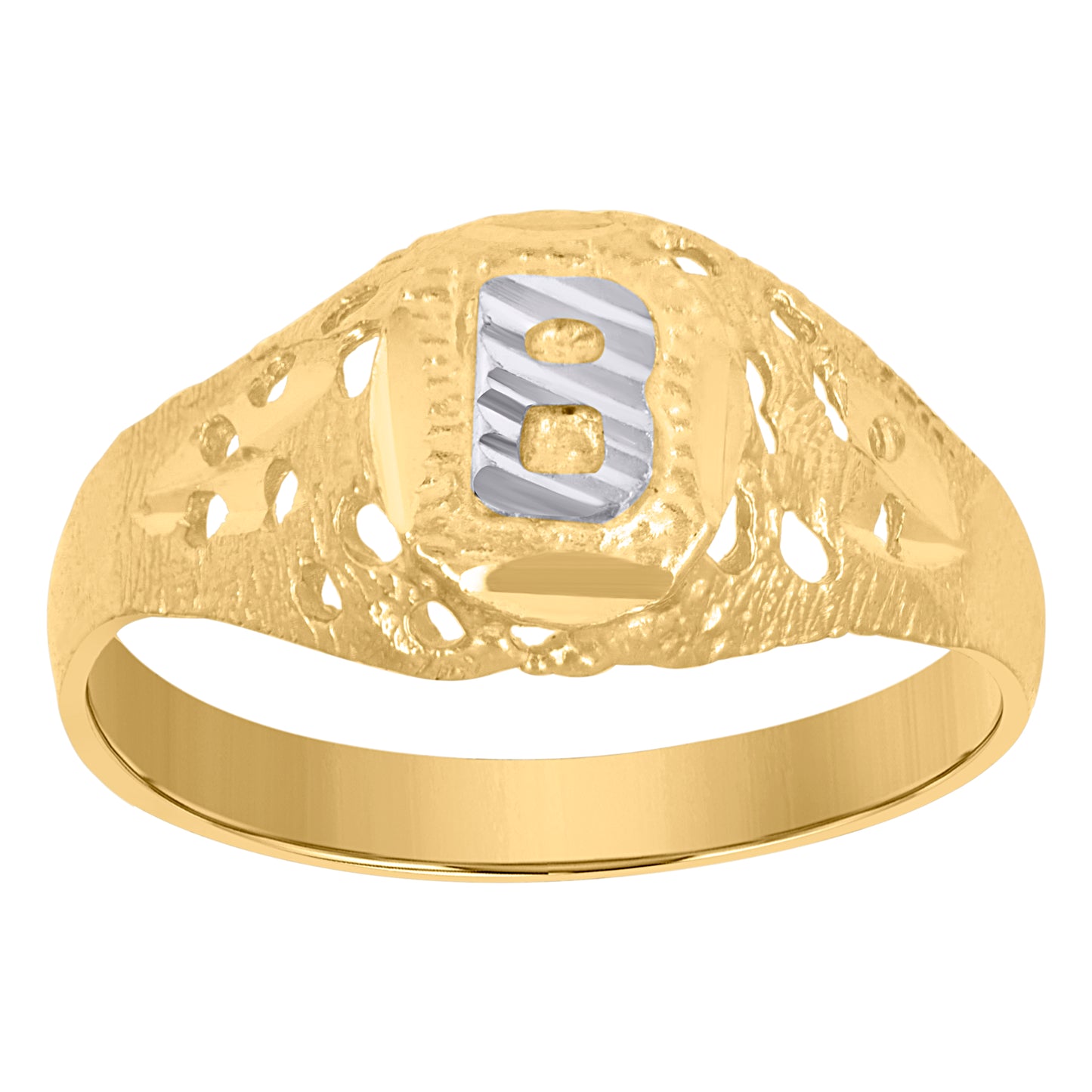 10Kt Gold Initial "B" Letter Ring