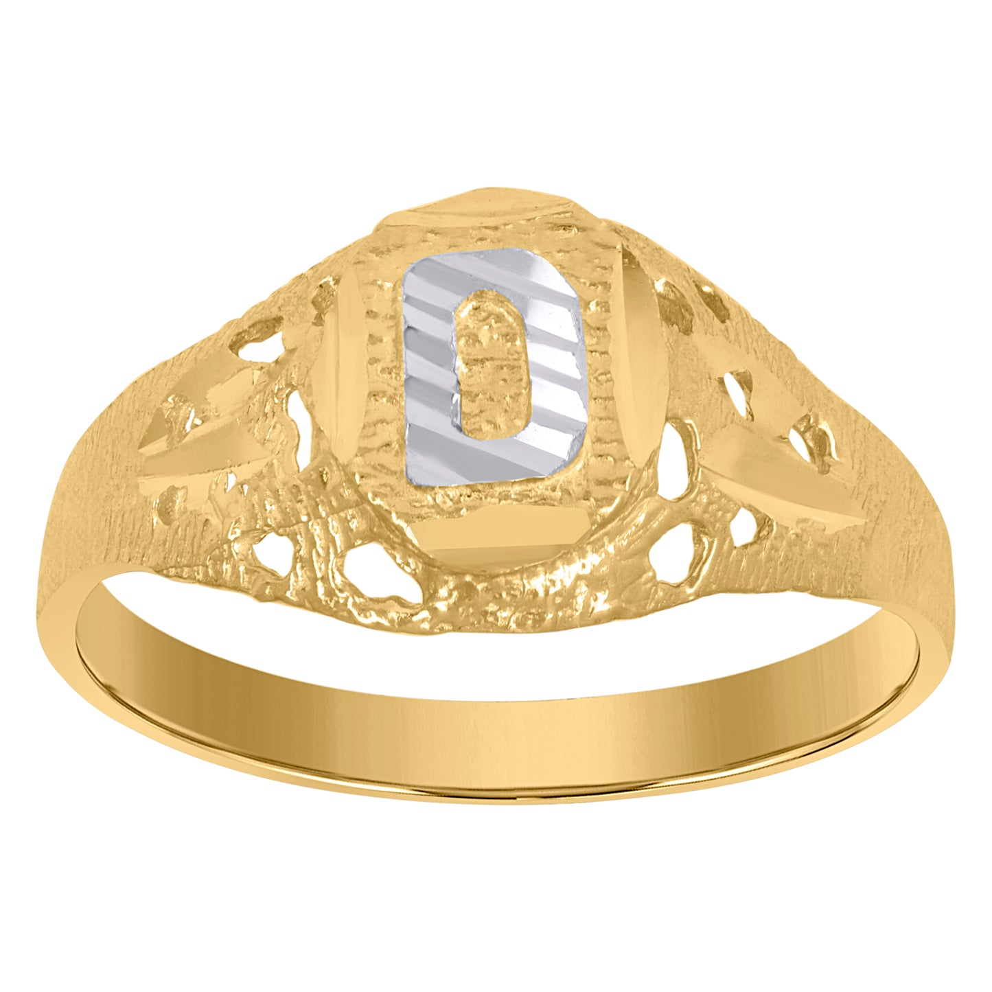10Kt Gold Initial "D" Letter Ring