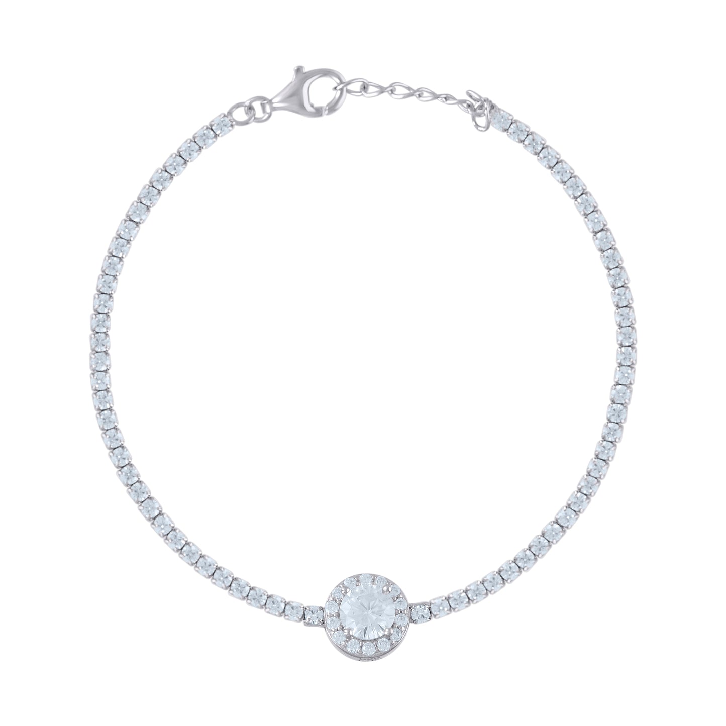 925 Sterling Silver Cz Bracelet
