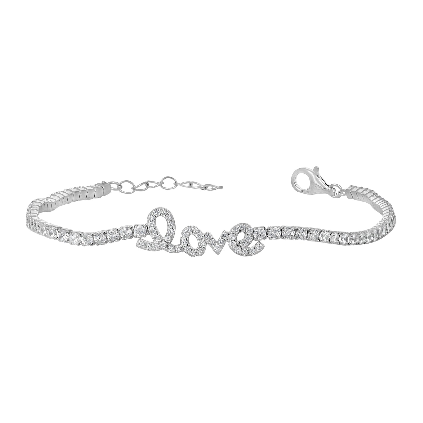 925 Sterling Silver Cz Bracelet