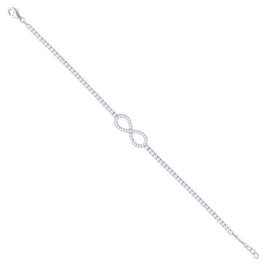 925 Sterling Silver Cz Bracelet 7.5"