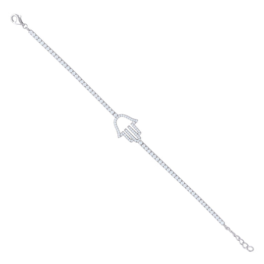 925 Sterling Silver Cz Bracelet