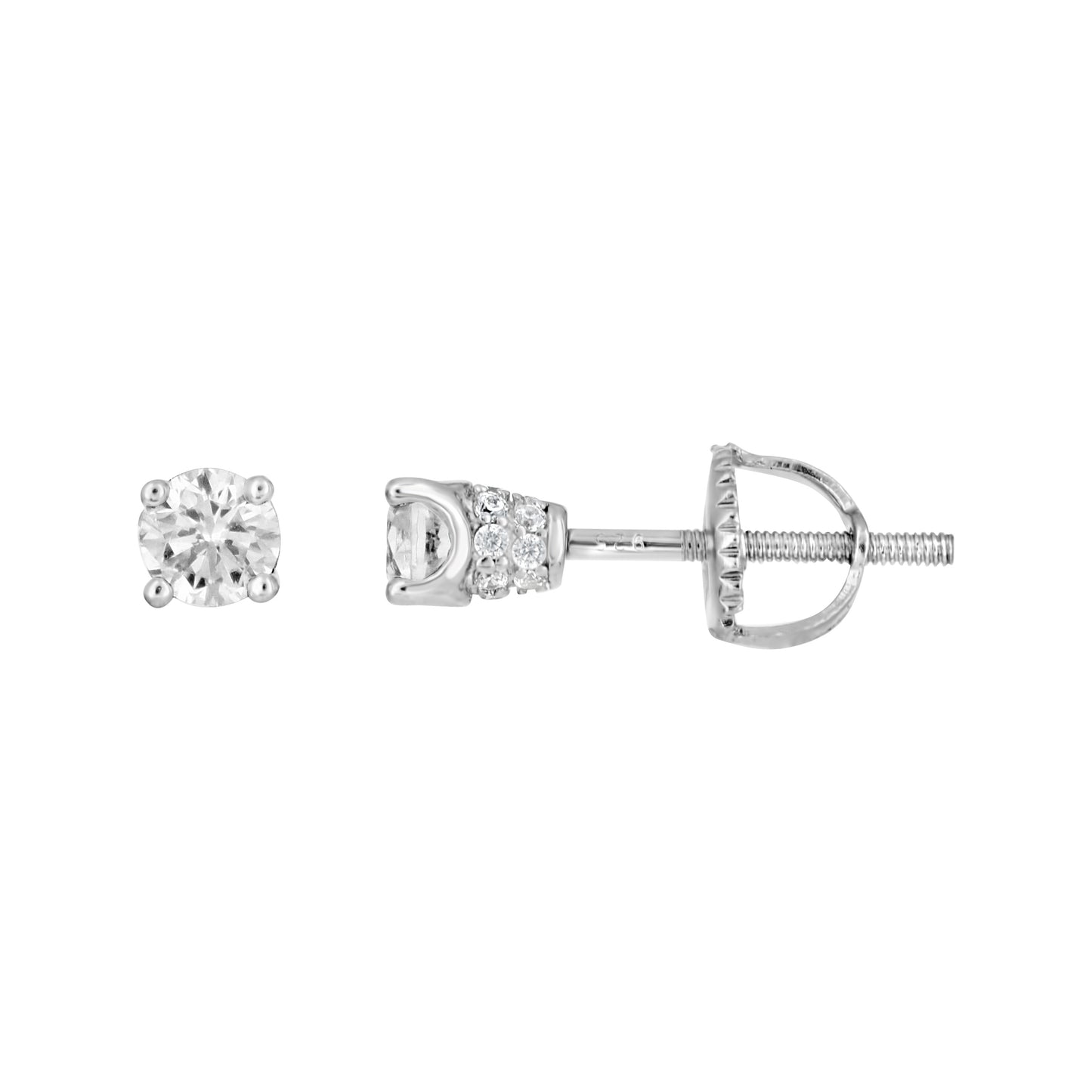 925 Sterling Silver 4mm Cz Earrings