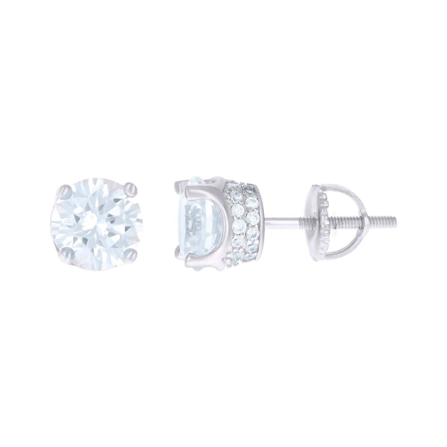 925 Sterling Silver 7mm Cz Earrings