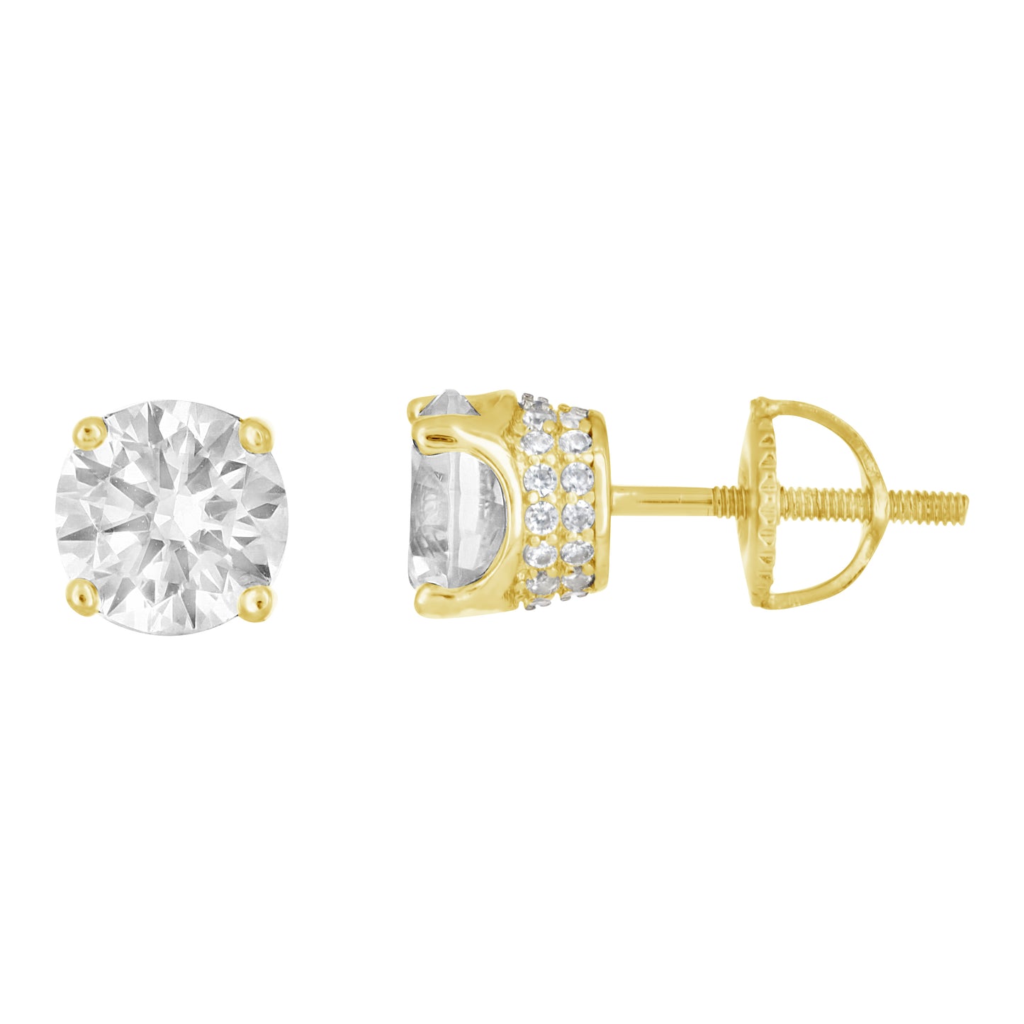 925 Sterling Silver 7mm Cz Earring